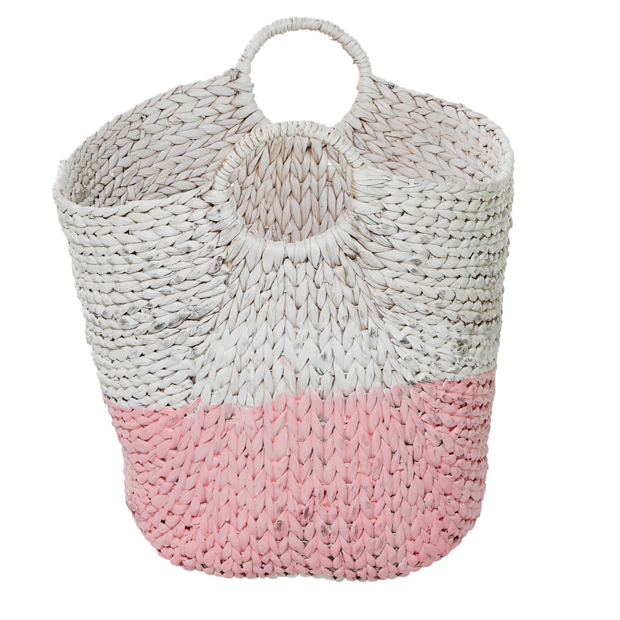 CosmoLiving by Cosmopolitan 21" White Water Hyacinth Contemporary Storage Basket